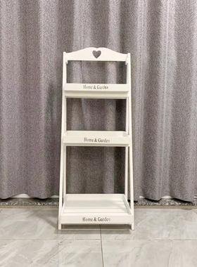 多层折叠实木花架几阶梯落地式美式多层置物架子阳台花盆花台摆件