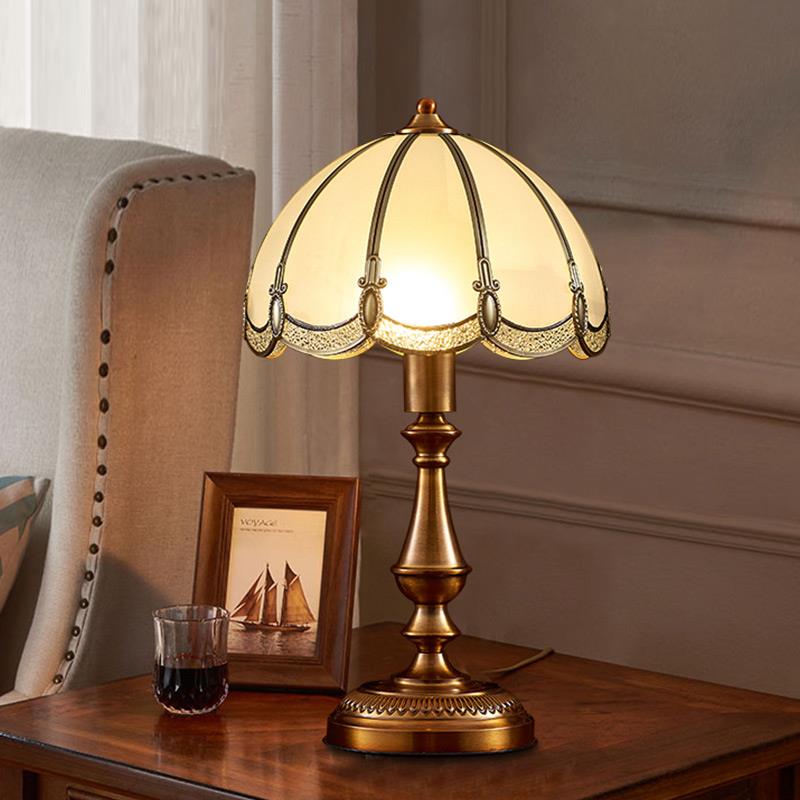 正品式美全铜高端覆古头台灯欧式奢华简约卧室床法式灯轻奢客厅氛