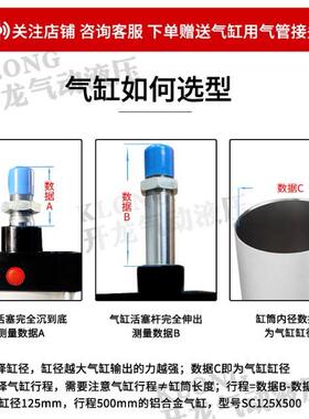 SC大径大输层出力双密封缸防锈耐磨0全铝气缸非标定SC250x320XQLA