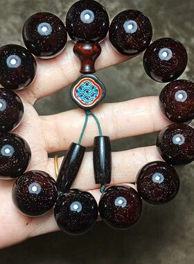 【海浪】1.8小叶紫檀金星佛珠文玩手串念珠手链情侣送礼佳品收藏