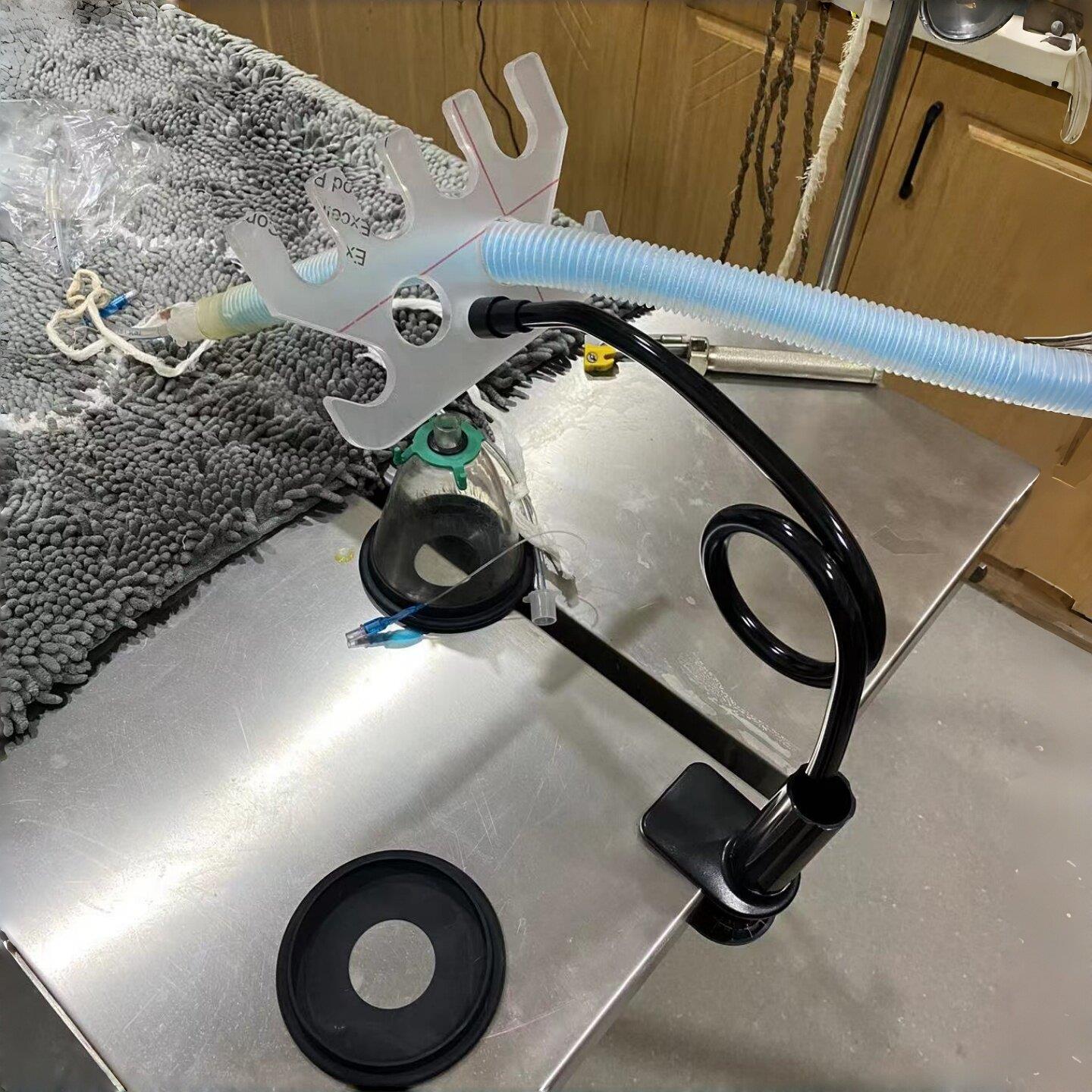 麻醉螺纹回路管支架有机玻璃呼吸回路支架麻醉螺纹管万向支架
