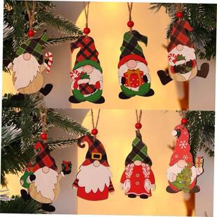 Christmas tree decorations wooden Faceless Elderly Pendant