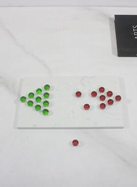 现代简约创意大理石亚克力棋子棋盘客厅摆件样板房茶几创意软装饰