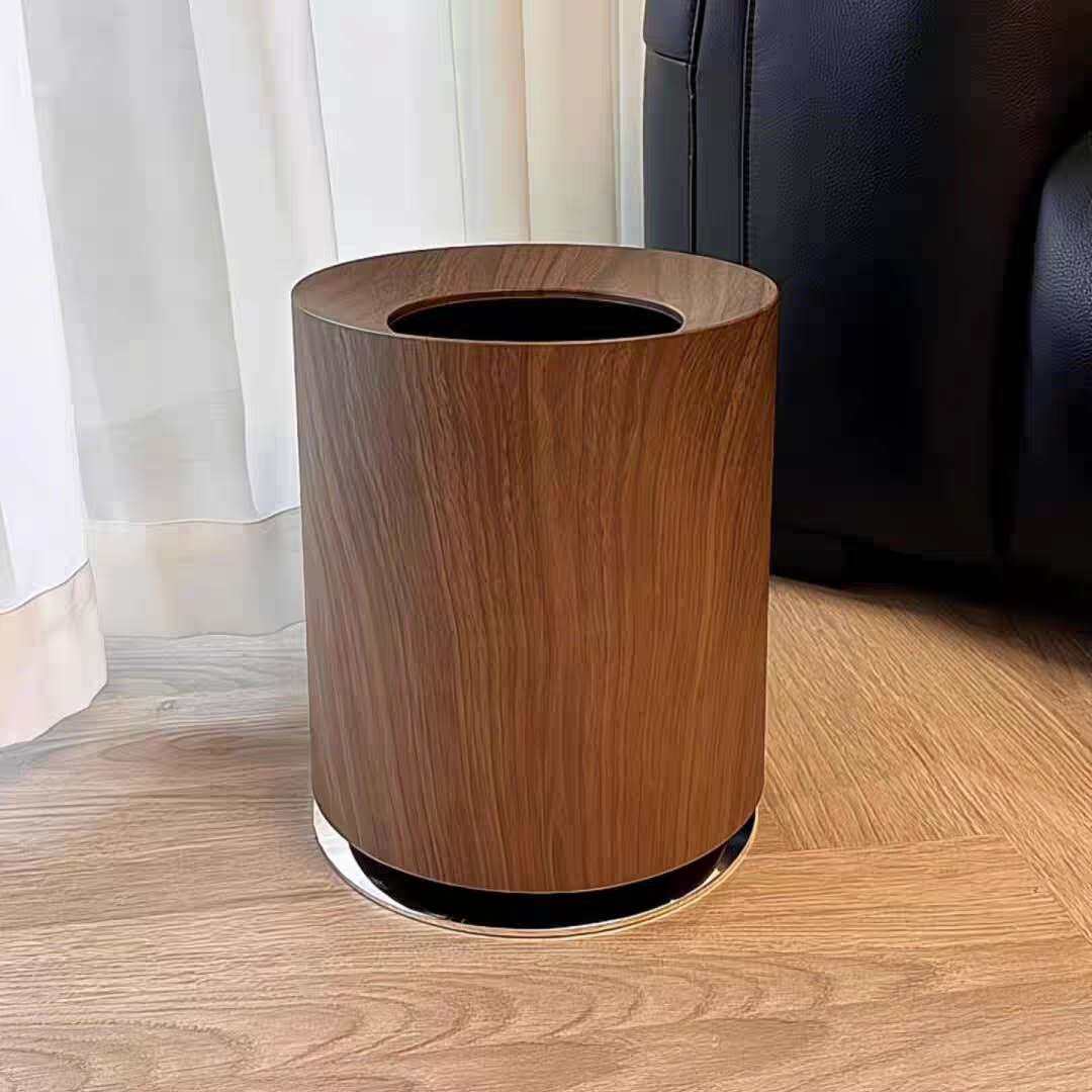 木纹垃圾桶中古风直投大号轻奢客厅卧室双层纸篓高颜值无盖垃圾架,家庭/个人清洁工具,垃圾桶,淘宝优惠券,粉丝福利购,淘宝优惠卷