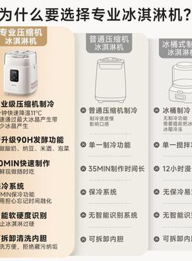 压机制缩冷ytDj2bZj冰淇机激凌机小冰型全自动家用起好意淋式