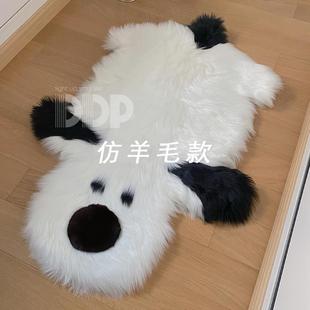 高档DDP原创手工家用整张羊可狗爱卧狗毛毛绒地毯宠物室客厅衣帽