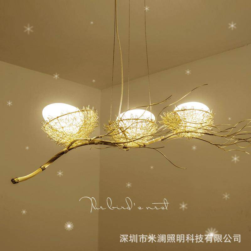 餐厅吊灯北欧创意艺术吊灯饭厅后现代简约led吧台个性三头灯具