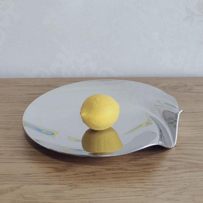 出口品质加厚0不4锈型MKP钢果盘点心碟水盘一体成时尚摆果件