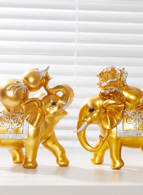 客厅高端精致摆件新中式客厅玄关家居招财葫芦白菜大象办公室酒柜