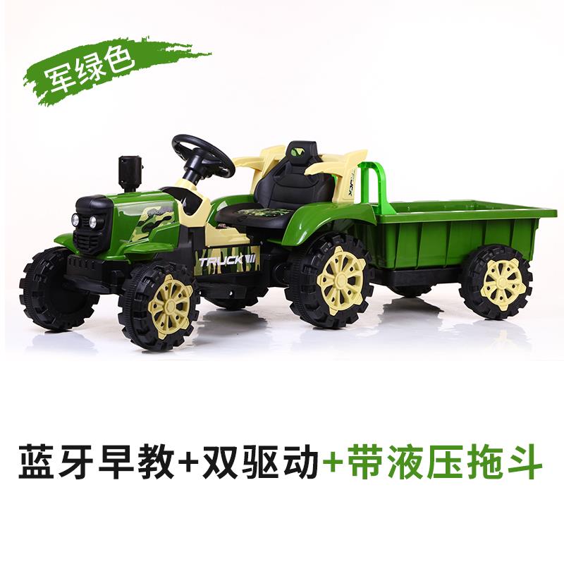 正品网红儿童手扶拖人拉机遥玩控四轮汽大车可坐超号带斗仿真电动