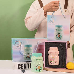 陶瓷马克杯带盖勺喝水杯子大容量潮流情侣家用牛奶咖啡杯 创意个性