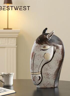 马头家摆件桌面装YH25-01Y饰物客厅玄关居好乔迁新居开业礼电物视