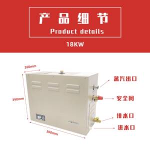 工厂直销4.5KW桑拿蒸汽机家用蒸汽发生器自动除垢桑拿蒸汽房