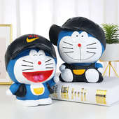 叮当机器猫存钱罐大号可爱搪胶防摔储蓄罐男女孩儿童生日礼品摆件