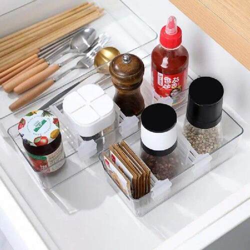 4pcs Refrigerator Separator Retractable Plastic Divider