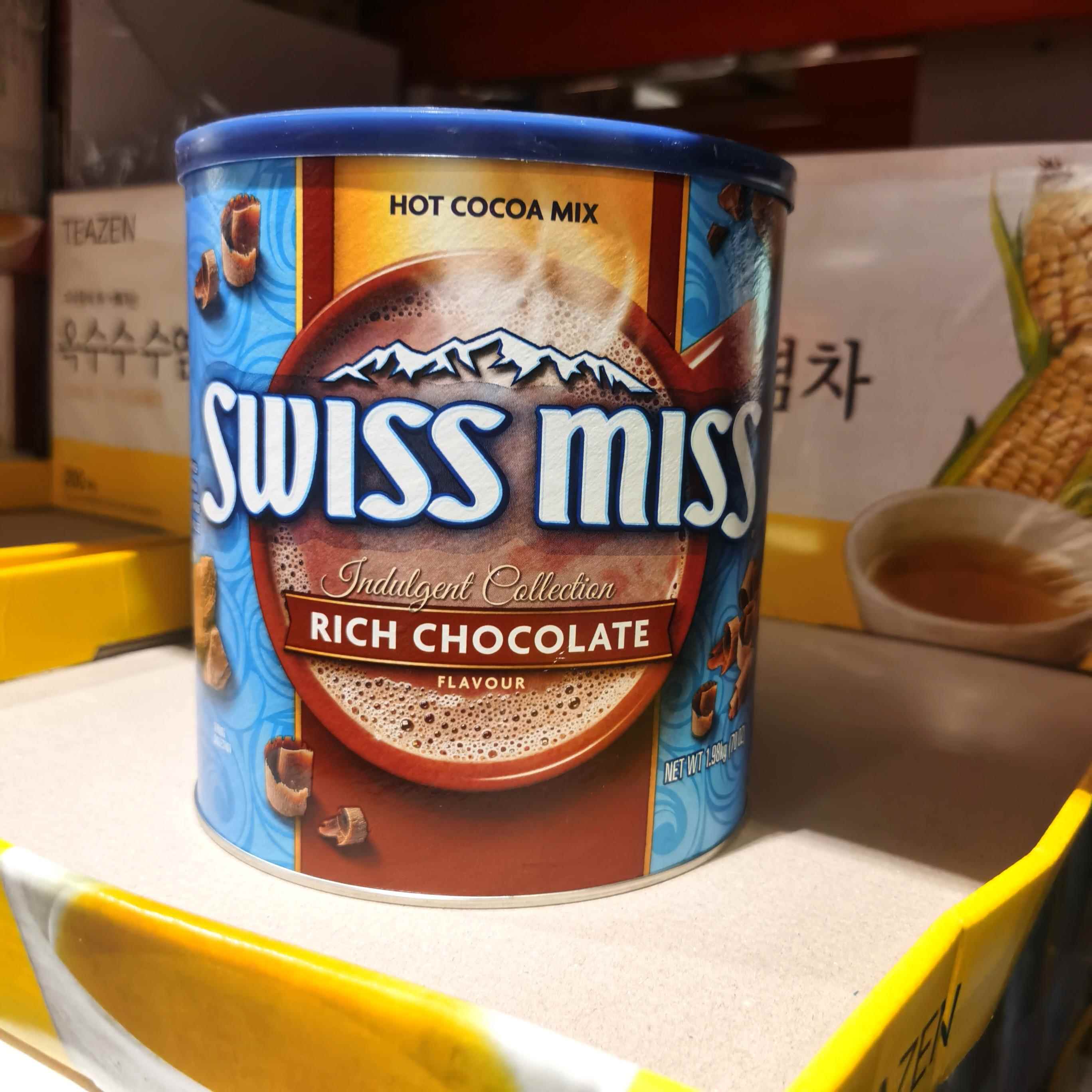 costco开市客代购 swissmiss瑞士小姐巧克力味可可粉桶装1.98kg
