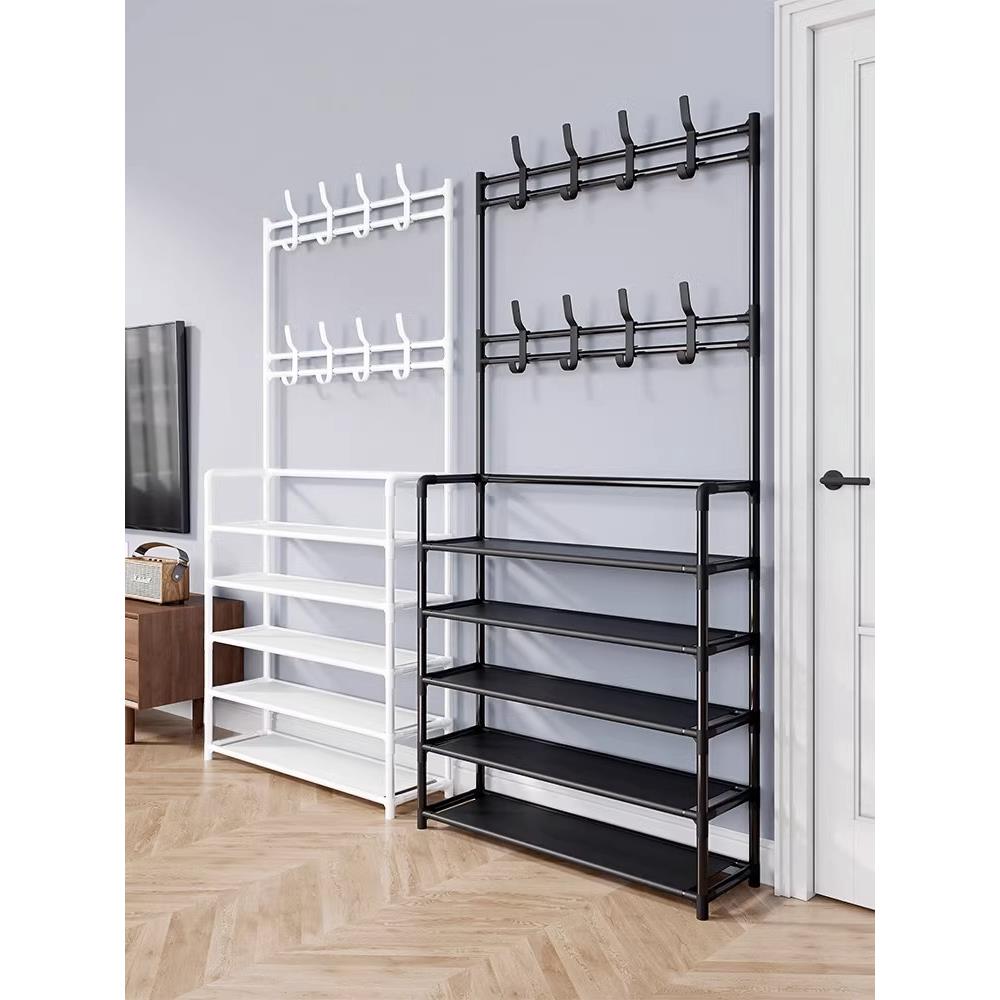 鞋架子门口一体挂衣架收纳鞋柜衣帽架宿舍爆款2023出租屋省空间