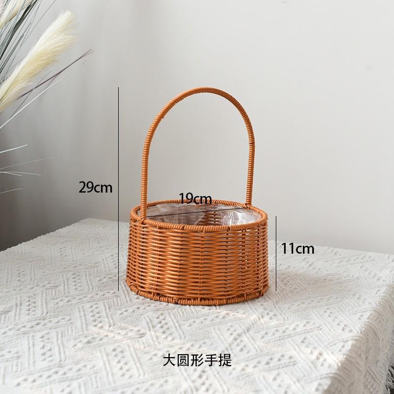 花篮花篮藤编提篮编织鲜花花瓶