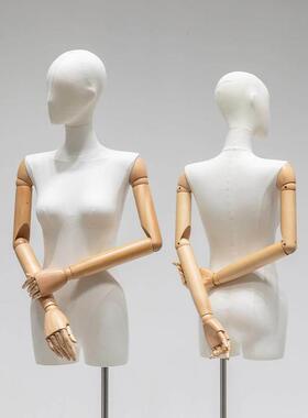 高级服装店模特展示架全身女装卡扣挂件手五官头橱窗人台半身平肩