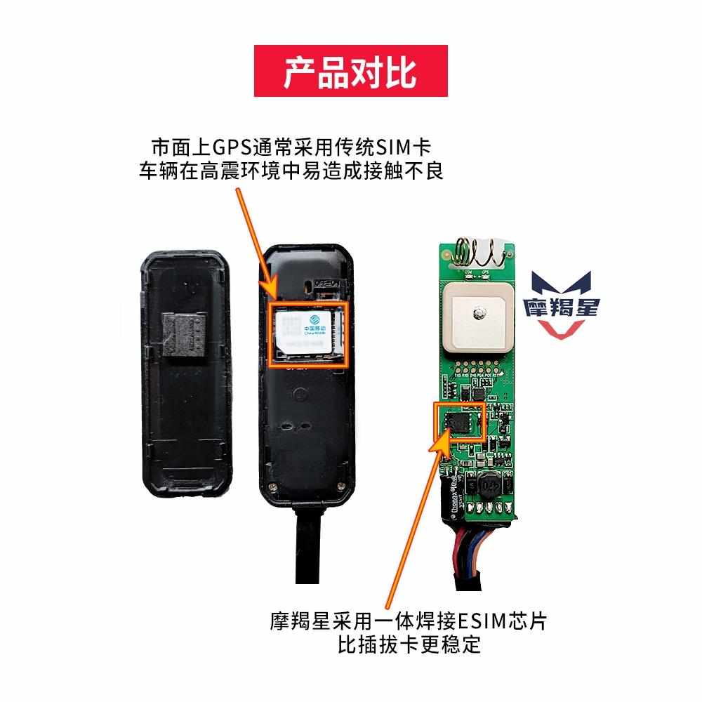 摩羯星gps防盗器GT10适用于TR300 XCR DR300摩托车专用配线安装