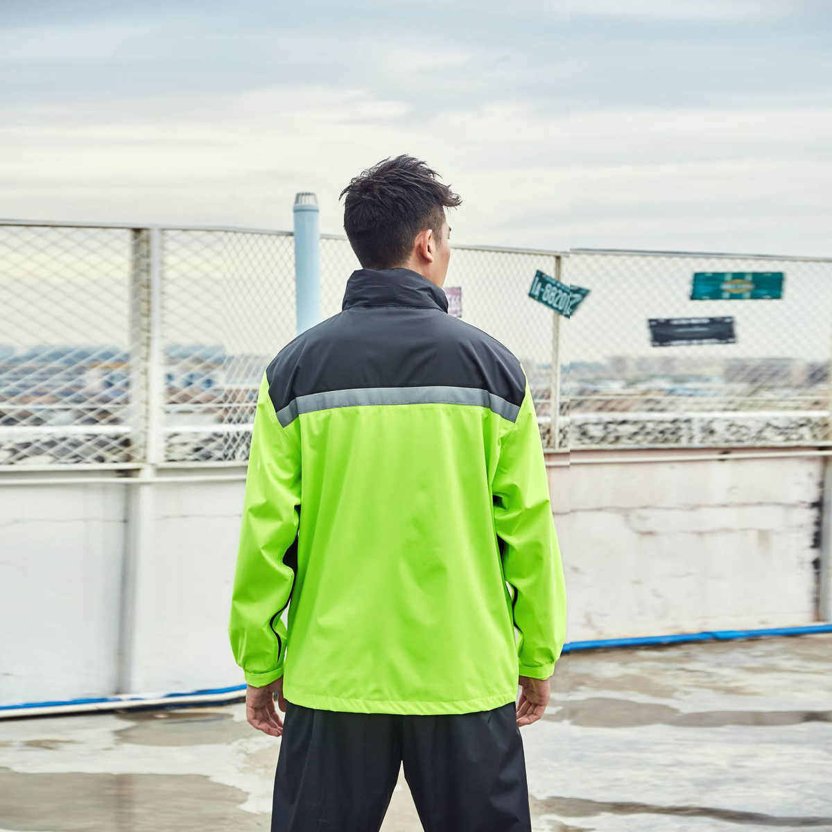 183华海骑行雨衣机车摩托车反光双层分体雨衣雨裤套装定制OEM工厂