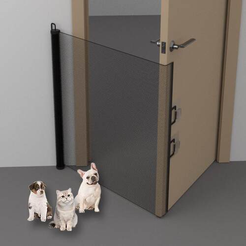 防猫跑神器出围栏免打孔伸缩宠物门栏楼梯门隔断小型狗栅栏猫挡板