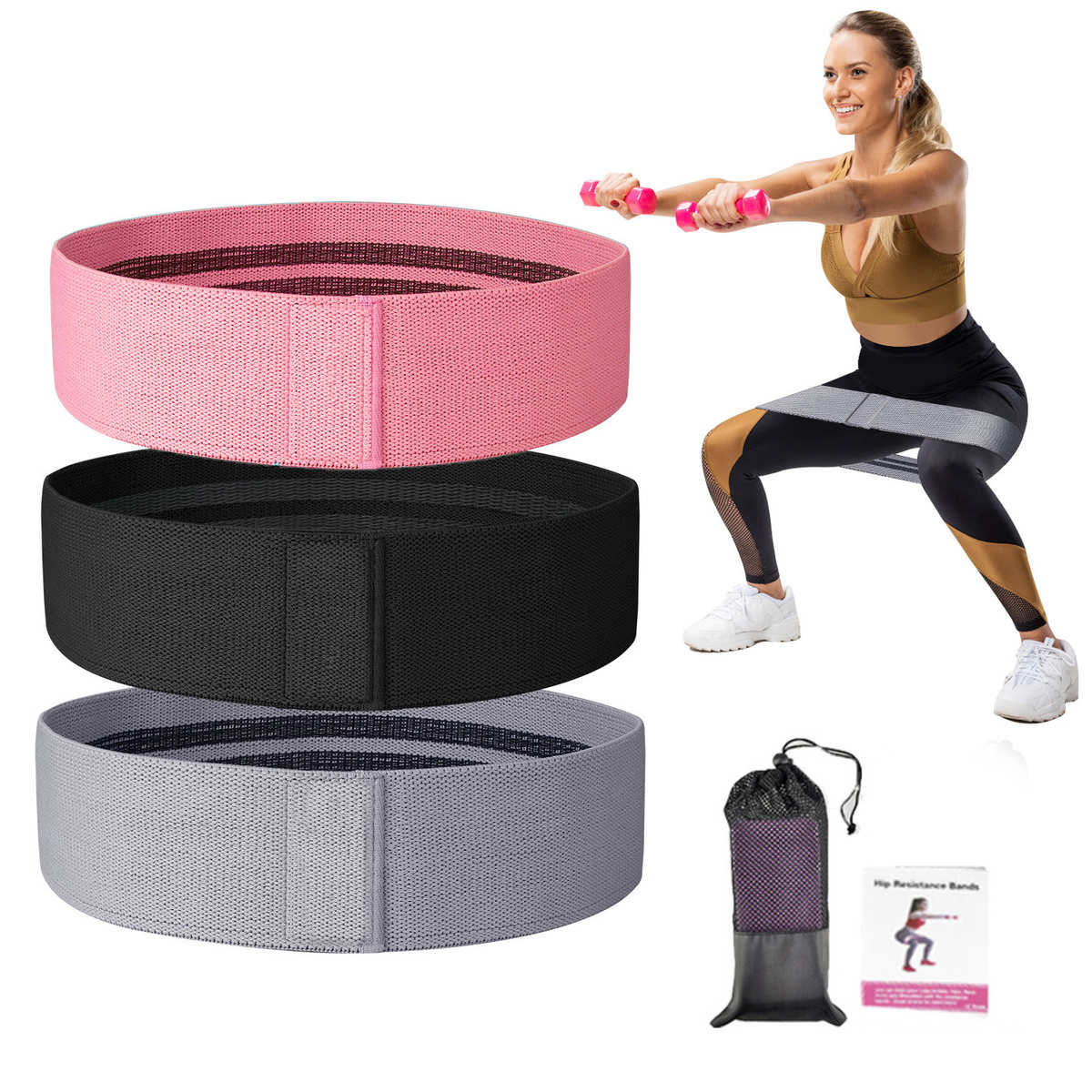 深蹲阻力带 虐臀圈翘臀圈深蹲练臀环形弹力带 拉力带 室内训练