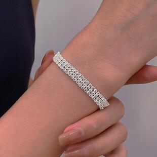 bracelet with rows of diamonds for women fashion claw chain