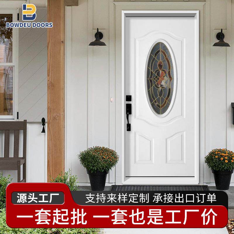 热销钢质带玻璃纤维入户门防盗防火隔音高端家用入户门别墅门