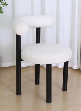 红化妆椅轻奢奶油梳妆台凳子女生甲卧室现代轻简约小胖椅奢奶网油