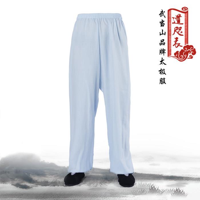 武当竹节麻太极裤男夏季晨练功灯笼裤女裤子武术瑜珈裤太极拳服装