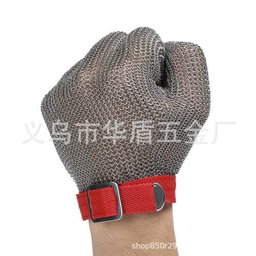防割钢丝手套5级防切割防护钢环304食品级不锈钢裁剪屠宰手套