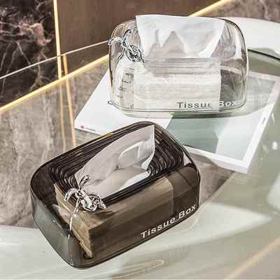 2025新款客厅纸巾盒卧室床头下沉式茶几桌面纹抽纸盒家用透明轻奢