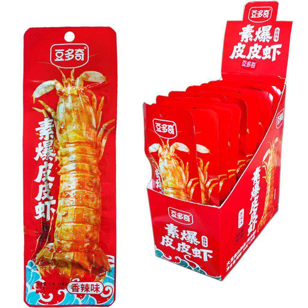 新货豆多奇30g素爆皮皮虾味辣条调味面筋制品儿童零食解馋追剧休