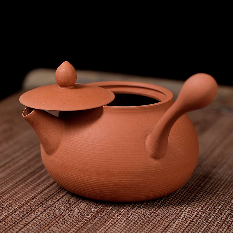 小容量紫砂急须壶朱泥功夫茶壶纯手工卡盖可跳盖红泥家用福容侧把
