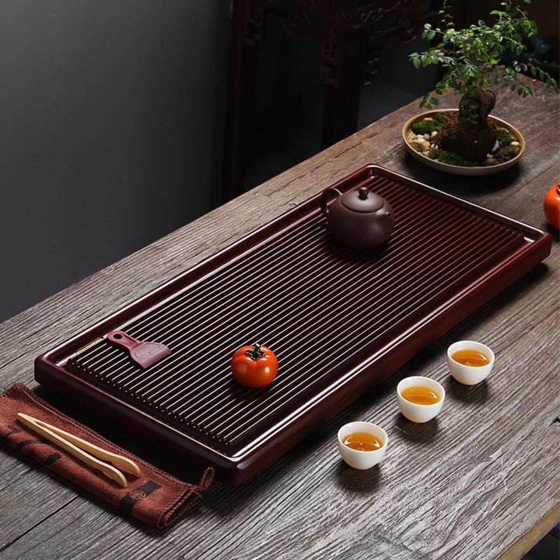 电木茶盘实木茶海办公室茶台功夫茶具2023新款黑檀小型家用排水盘