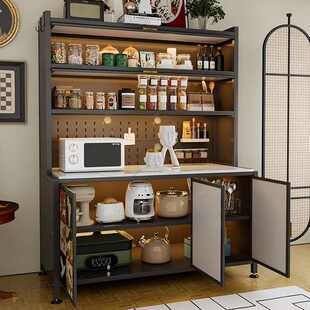 中古风钢制餐边柜靠墙一体储物柜客厅复古铁艺皮斗柜多层收纳柜子