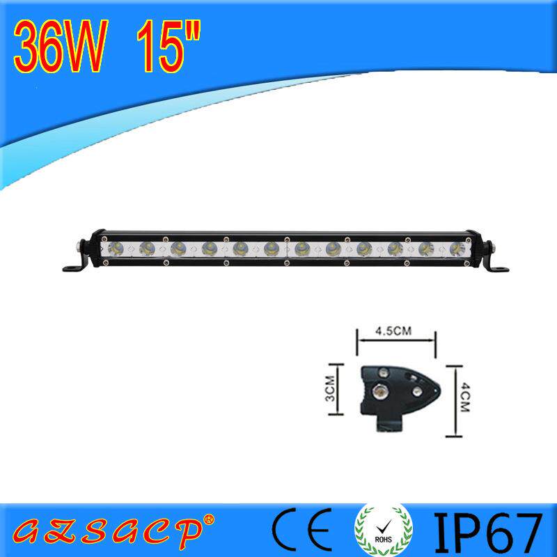 12v汽车LED车顶灯工作灯改装越野车车顶灯中网长条灯薄款单排36w