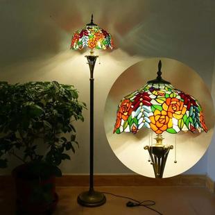 欧彩式复古田JXY园蒂凡尼色玻璃客餐厅卧厅室琉酒店落地灯酒吧璃
