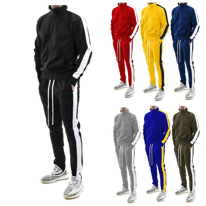 Men's clothing men's suit color blocked stand up collar