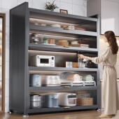 加高六层厨房置物架落地多层收纳柜子橱柜微波炉烤箱多功能储物柜