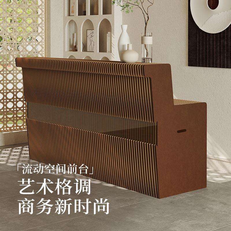十八纸前台展示架高低流水展示台长方形陈列架地台落地北欧展示桌