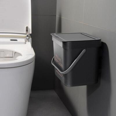 Wall Mounted Bathroom Trash Can with Lid Dustbin Nodic Style