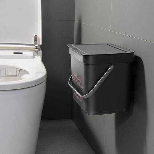 Wall Mounted Bathroom Trash Can with Lid Dustbin Nodic Style