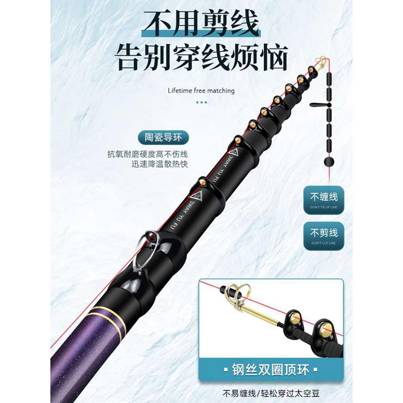 新款前打竿超轻超硬19调盘车溪流杆谷麦钓竿定位手竿逗钓鱼竿专用
