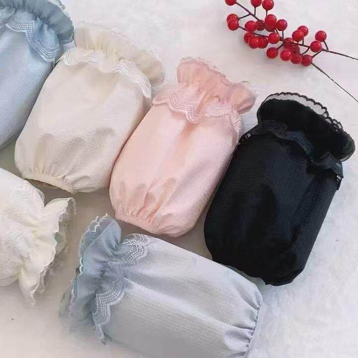 新款秋冬季女士防水袖套天鹅绒花边儿童短款护袖厨房防污防水袖套