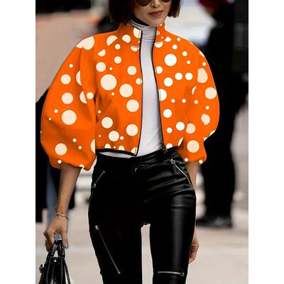 H 58916 Polka dot short women's coat 波点短款薄款女外套
