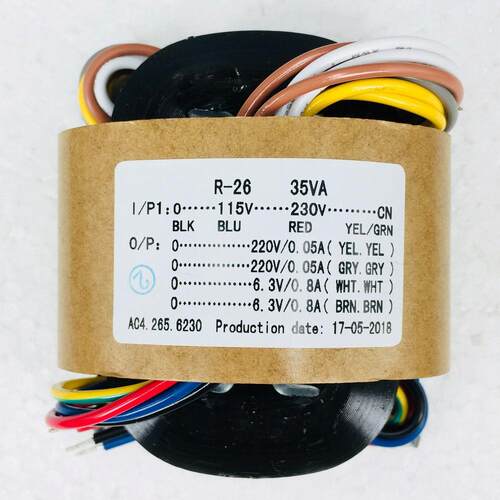 R牛35W220V×2+6.3V×2 R型变压器双220V+双6.3V电源初级115-230V
