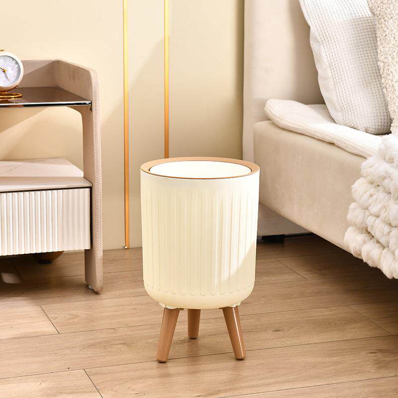 新款直销高脚摇盖式垃圾桶客厅厨房床头收纳桶带盖可爱卧室家用大