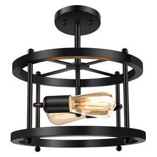 跨境美式 吸顶XYV复古乡村工业风木艺灯嵌入客餐厅卧室天花板灯 式